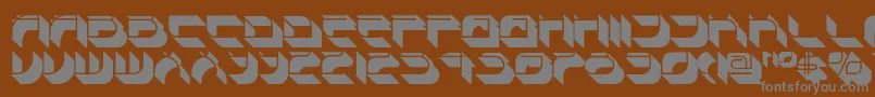 フォントSpondulixnf – 茶色の背景に灰色の文字