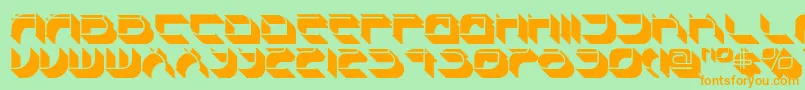 Spondulixnf-fontti – oranssit fontit vihreällä taustalla