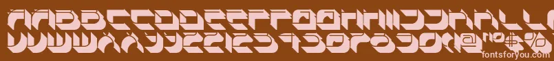 Spondulixnf-Schriftart – Rosa Schriften auf braunem Hintergrund