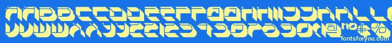 Czcionka Spondulixnf – żółte czcionki na niebieskim tle