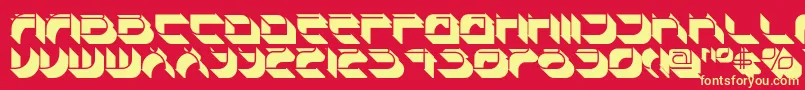 Spondulixnf-Schriftart – Gelbe Schriften auf rotem Hintergrund