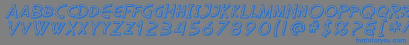 フォントSfDiegoSansShadedOblique – 灰色の背景に青い文字