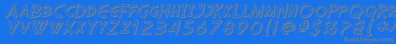 フォントSfDiegoSansShadedOblique – 青い背景に灰色の文字