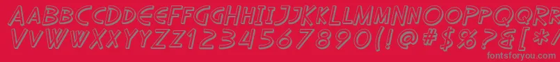 フォントSfDiegoSansShadedOblique – 赤い背景に灰色の文字