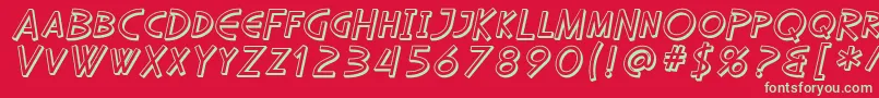 フォントSfDiegoSansShadedOblique – 赤い背景に緑の文字