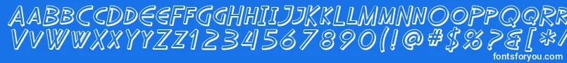 フォントSfDiegoSansShadedOblique – 青い背景に白い文字