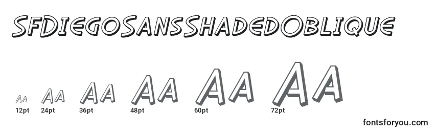 Размеры шрифта SfDiegoSansShadedOblique