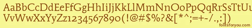 MendozaRomanOsItcTtBook Font – Brown Fonts on Yellow Background