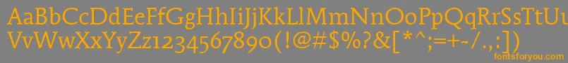 MendozaRomanOsItcTtBook Font – Orange Fonts on Gray Background