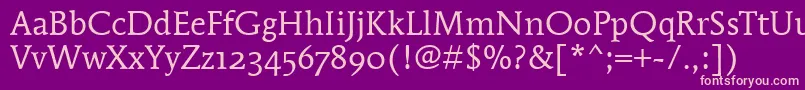MendozaRomanOsItcTtBook Font – Pink Fonts on Purple Background