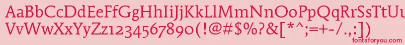 MendozaRomanOsItcTtBook Font – Red Fonts on Pink Background