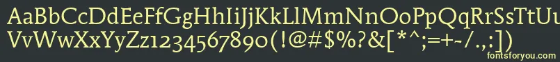 MendozaRomanOsItcTtBook Font – Yellow Fonts on Black Background