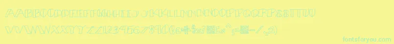 Czcionka Bouquet – zielone czcionki na żółtym tle