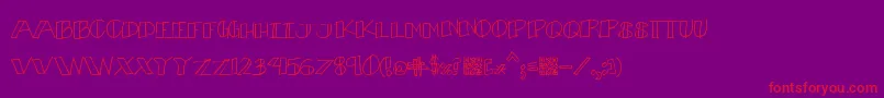 フォントBouquet – 紫の背景に赤い文字