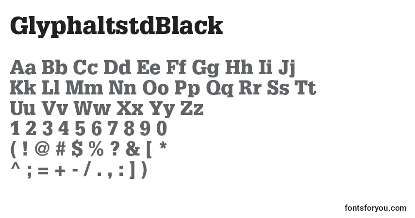 Schriftart GlyphaltstdBlack – Alphabet, Zahlen, spezielle Symbole