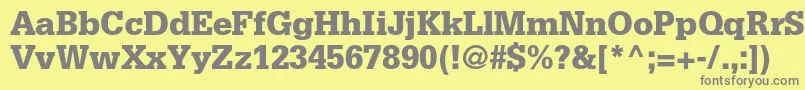 フォントGlyphaltstdBlack – 黄色の背景に灰色の文字