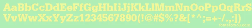 GlyphaltstdBlack Font – Yellow Fonts on Green Background