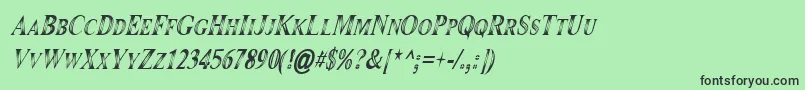 フォントMaranallo High Italic – 緑の背景に黒い文字