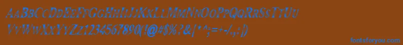 Maranallo High Italic Font – Blue Fonts on Brown Background