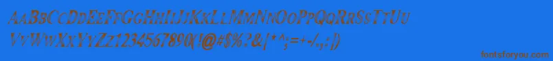 Шрифт Maranallo High Italic – коричневые шрифты на синем фоне