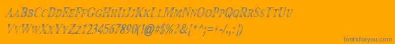 Maranallo High Italic-Schriftart – Graue Schriften auf orangefarbenem Hintergrund