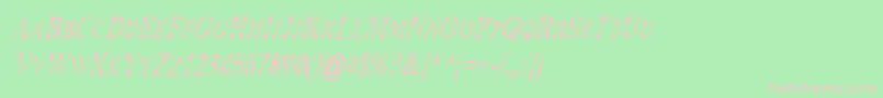 Шрифт Maranallo High Italic – розовые шрифты на зелёном фоне