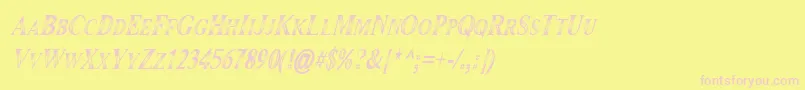 Maranallo High Italic Font – Pink Fonts on Yellow Background