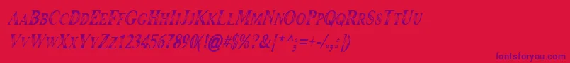 Maranallo High Italic Font – Purple Fonts on Red Background