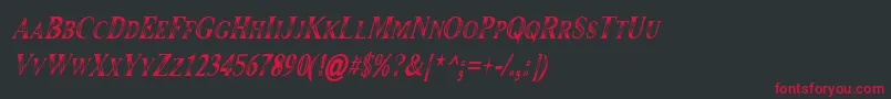 Maranallo High Italic Font – Red Fonts on Black Background