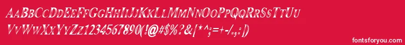 Maranallo High Italic Font – White Fonts on Red Background