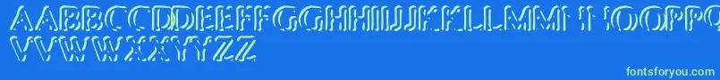 Punch-Schriftart – Grüne Schriften auf blauem Hintergrund