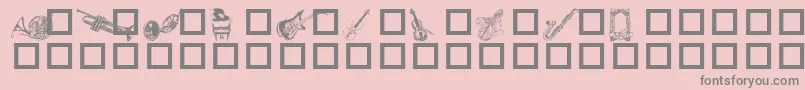 DestinysMusicDings Font – Gray Fonts on Pink Background