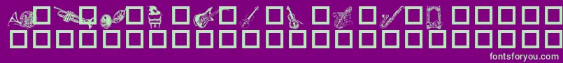 DestinysMusicDings Font – Green Fonts on Purple Background