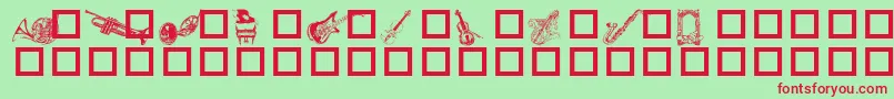 DestinysMusicDings Font – Red Fonts on Green Background