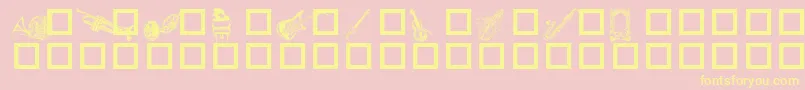 DestinysMusicDings Font – Yellow Fonts on Pink Background