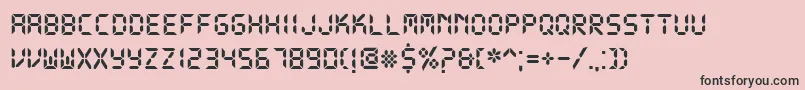 フォントDsDigitalBold – ピンクの背景に黒い文字