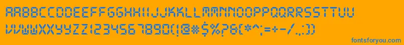 DsDigitalBold Font – Blue Fonts on Orange Background