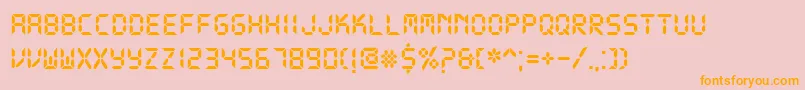 DsDigitalBold Font – Orange Fonts on Pink Background