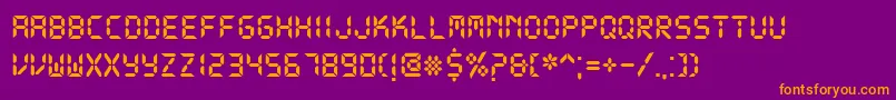 DsDigitalBold Font – Orange Fonts on Purple Background