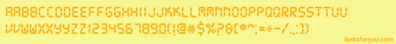 DsDigitalBold Font – Orange Fonts on Yellow Background