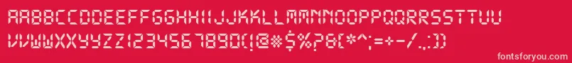 DsDigitalBold Font – Pink Fonts on Red Background