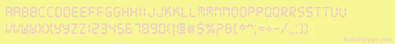DsDigitalBold Font – Pink Fonts on Yellow Background