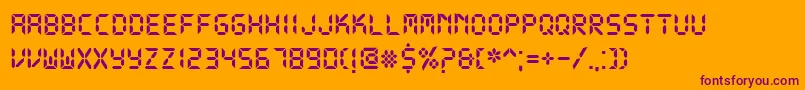 DsDigitalBold Font – Purple Fonts on Orange Background