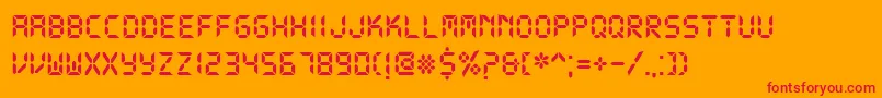 DsDigitalBold Font – Red Fonts on Orange Background