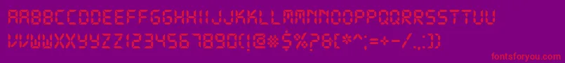 DsDigitalBold Font – Red Fonts on Purple Background