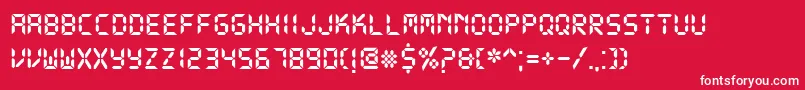 DsDigitalBold Font – White Fonts on Red Background