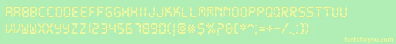 DsDigitalBold Font – Yellow Fonts on Green Background