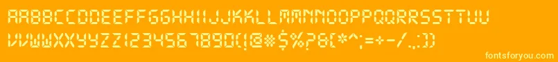 Fonte DsDigitalBold – fontes amarelas em um fundo laranja