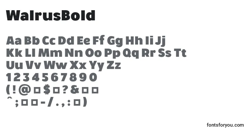 Schriftart WalrusBold – Alphabet, Zahlen, spezielle Symbole