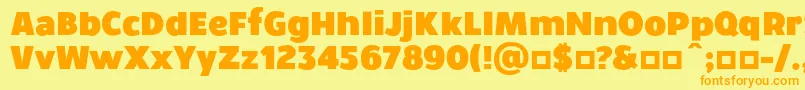 Police WalrusBold – polices orange sur fond jaune
